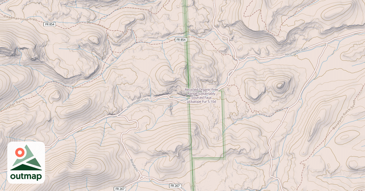 Map of Recycled Organic Free Range Sustainably Sourced Faux Jackalope Fur