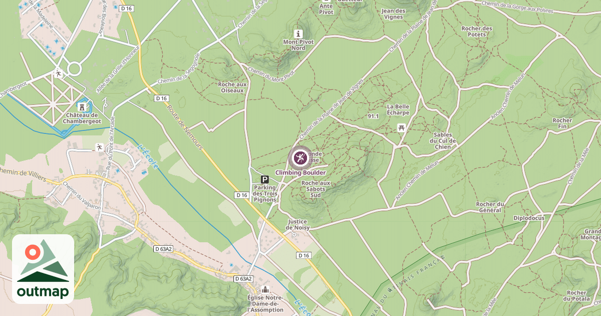 Map of Climbing Boulder