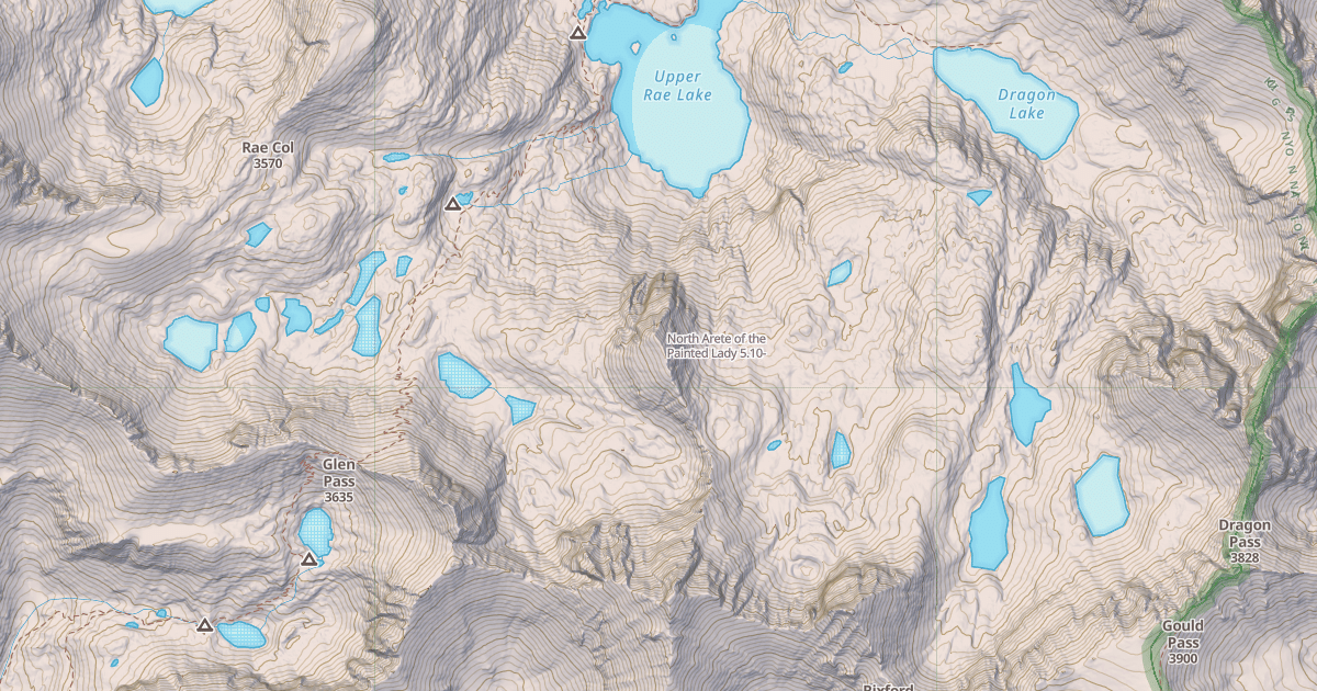 Map preview of North Arete of the Painted Lady