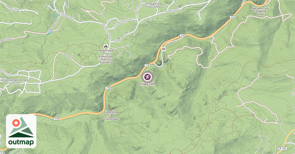 Map of Frisky Cliff