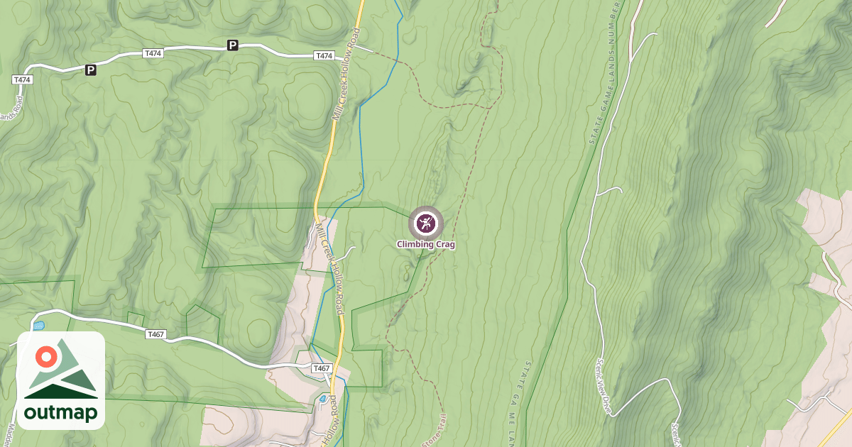 Map of Climbing Crag