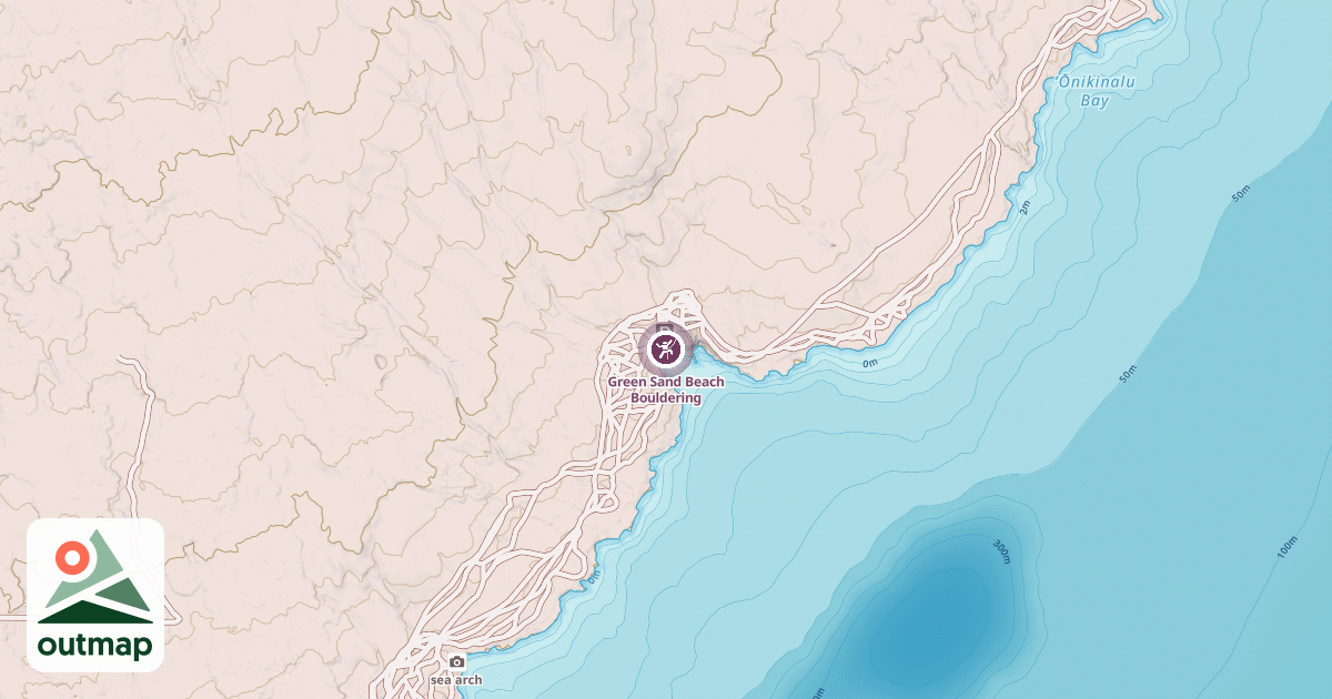 Map of Green Sand Beach Bouldering