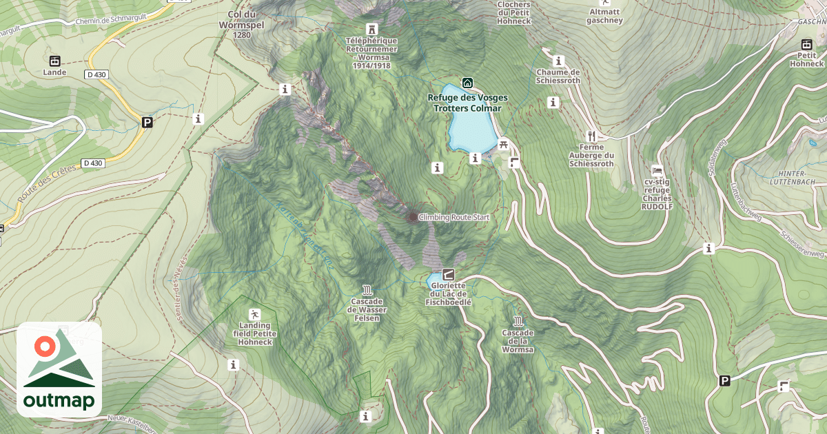 Map of Climbing Route Start