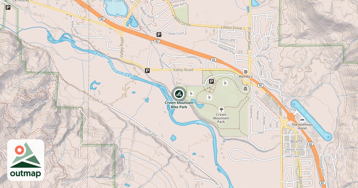 Map of Crown Mountain Bike Park