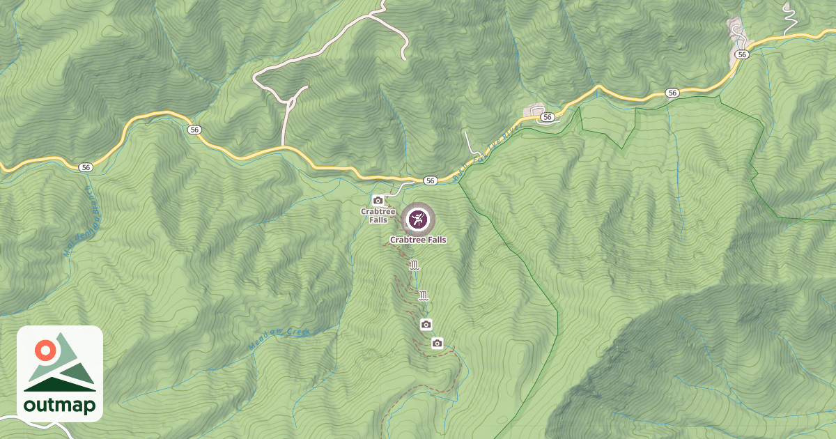 Map of Crabtree Falls