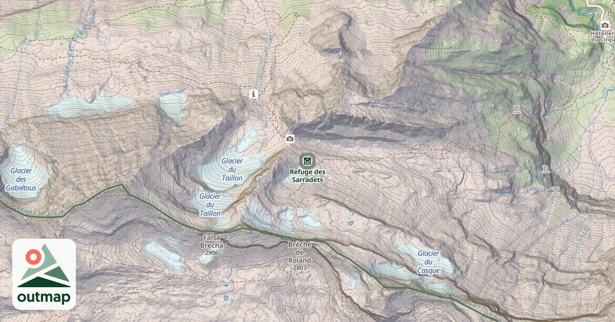 Map of Refuge des Sarradets