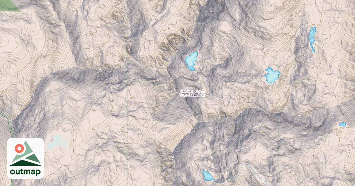 Map of East Face, South Summit Block