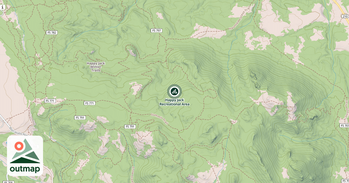Map of Happy Jack Recreational Area