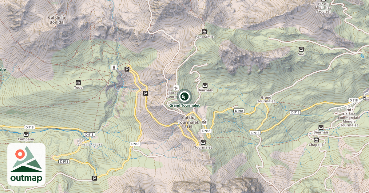 Map of Grand Tourmalet
