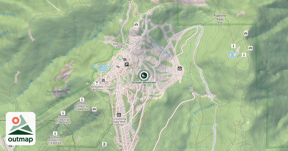 Map of Grouse Mountain
