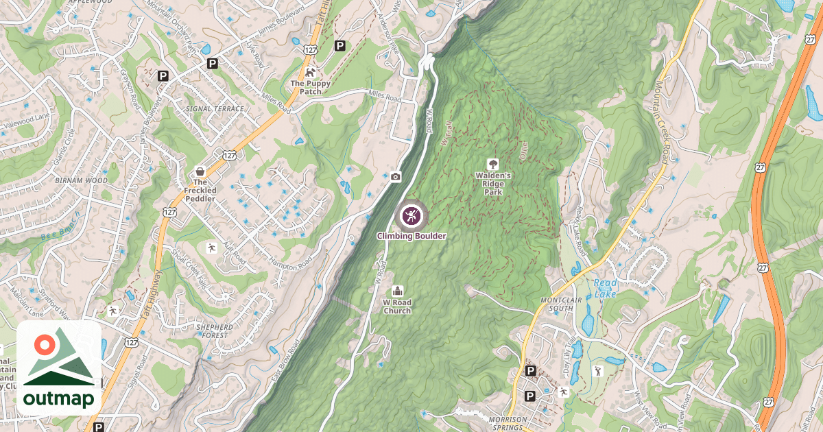 Map of Climbing Boulder