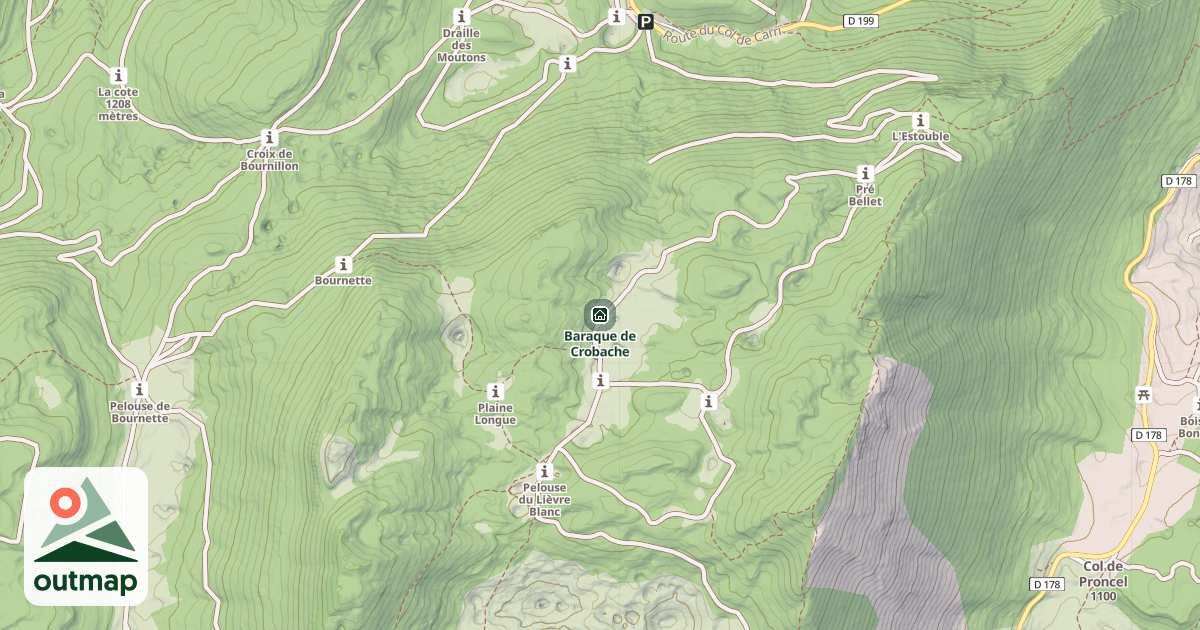 Map of Baraque de Crobache