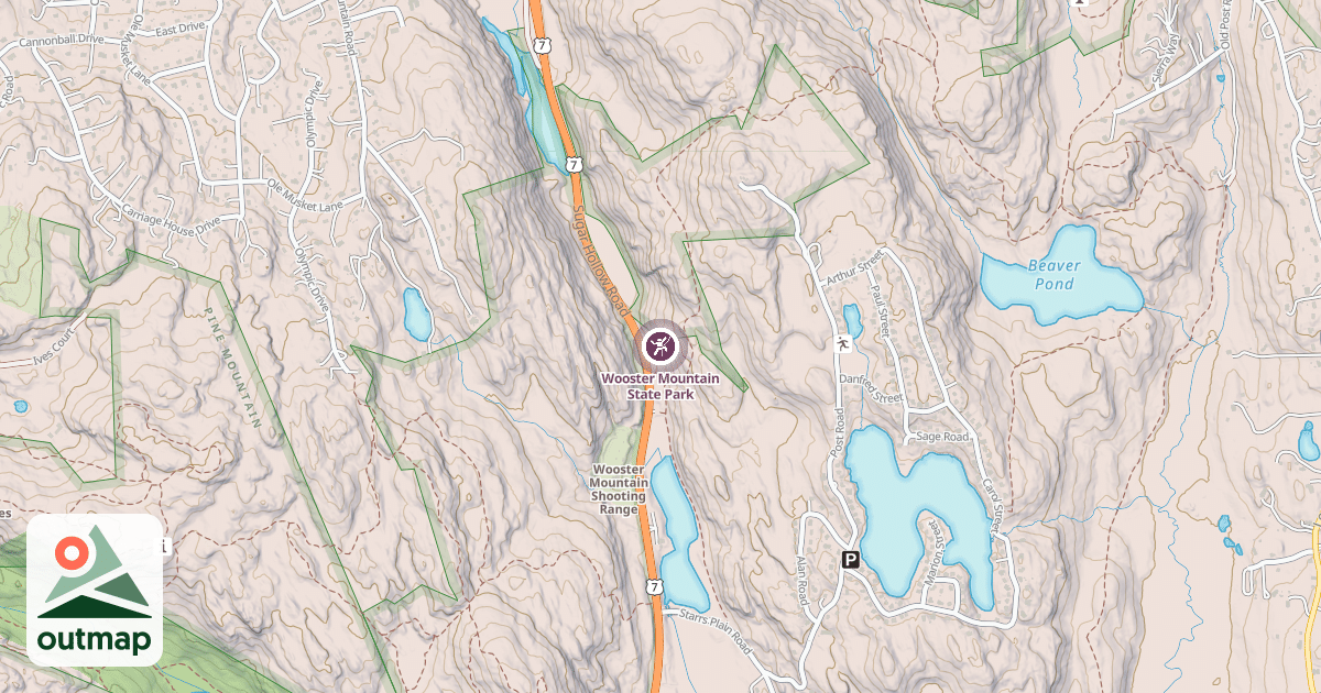 Map of Wooster Mountain State Park