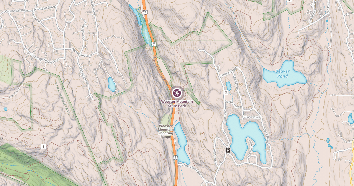 Map preview of Wooster Mountain State Park