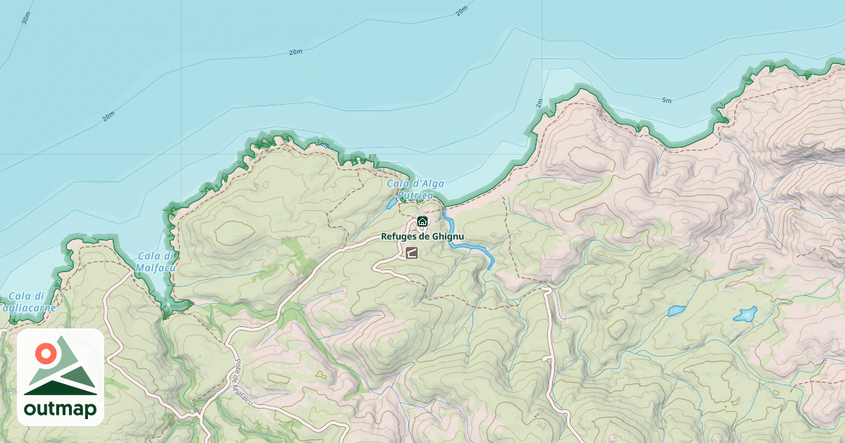 Map of Refuges de Ghignu