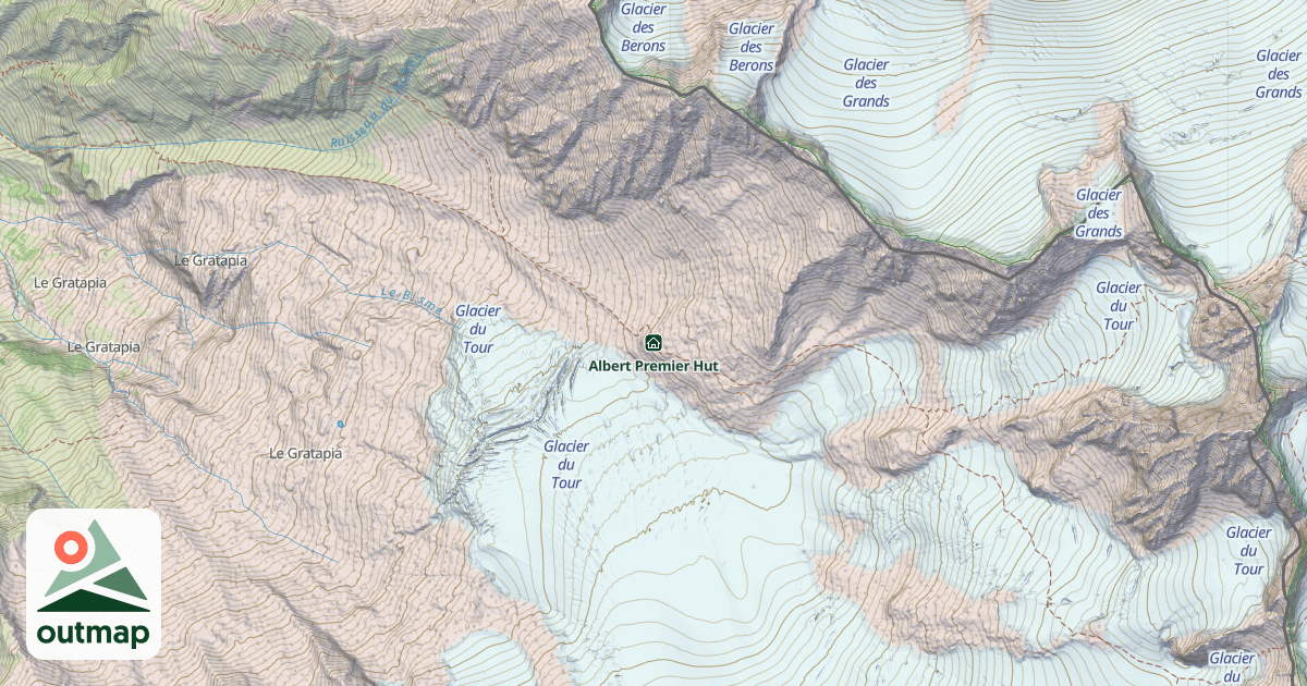 Map of Refuge Albert 1er