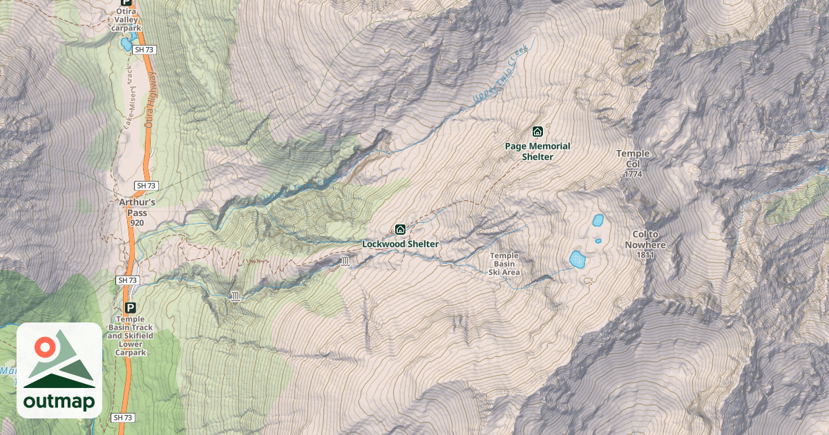 Map of Ferrier Lodge (Temple Basin Ski Area)