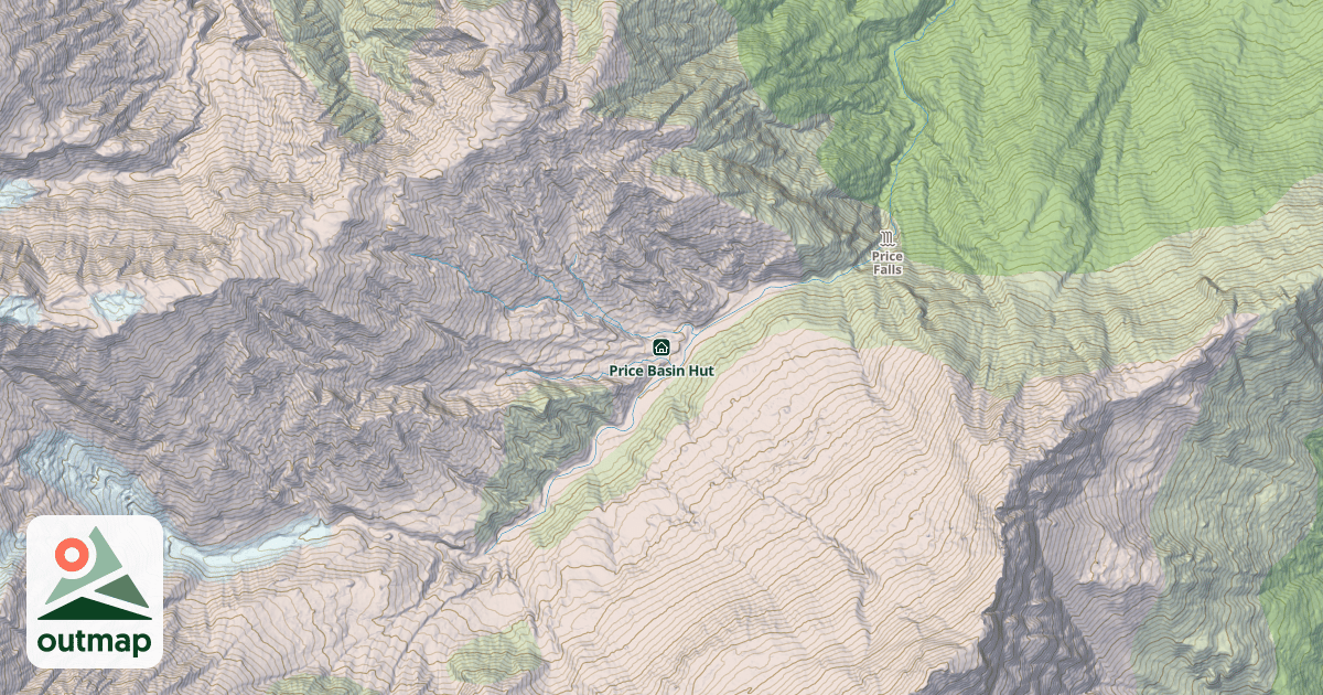 Map of Price Basin Hut