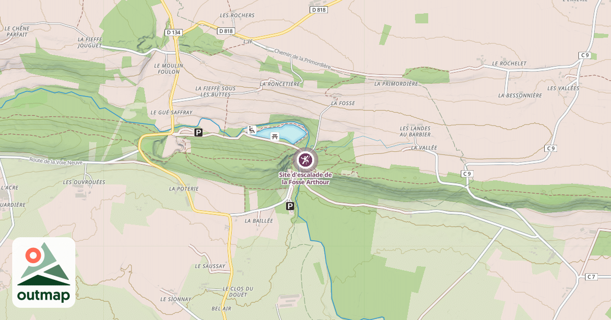 Map of Site d'escalade de la Fosse Arthour