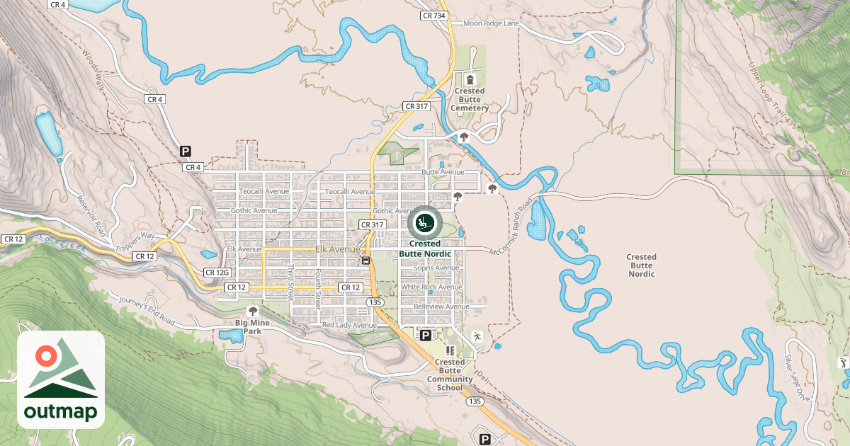 Map of Crested Butte Nordic