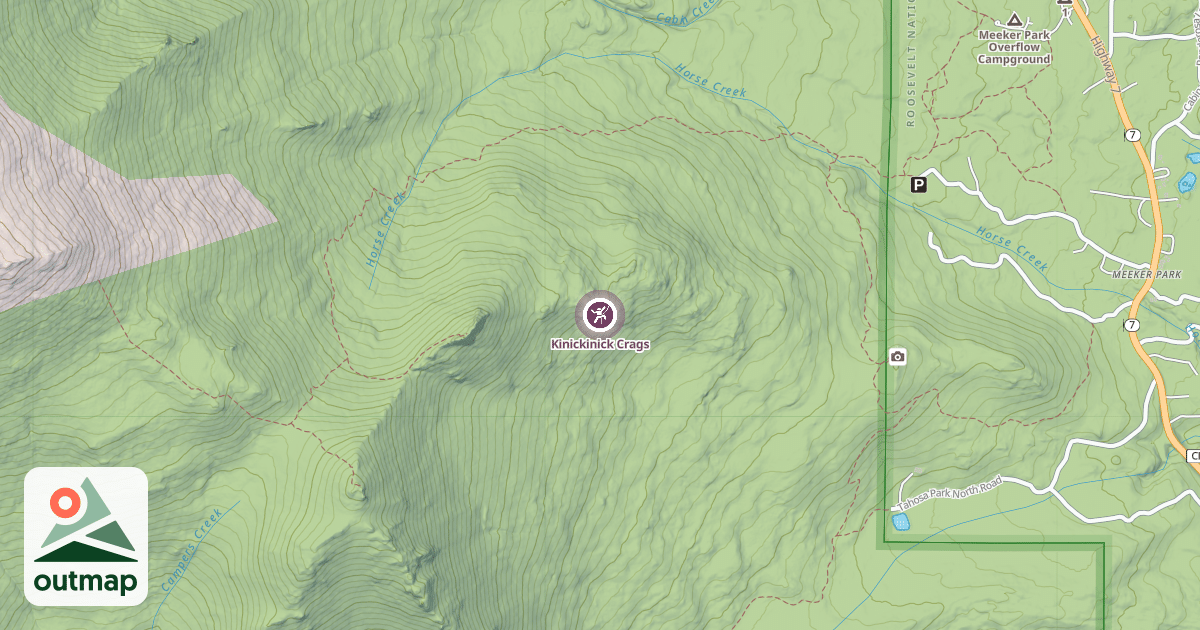 Map of Kinickinick Crags