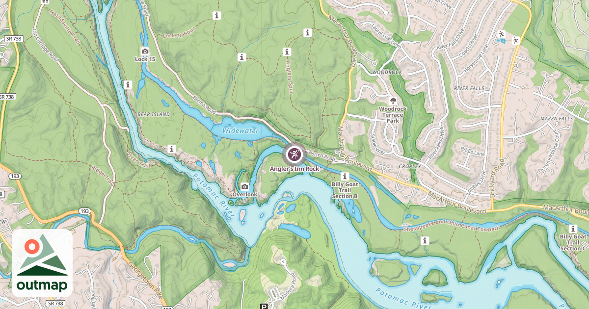 Map of Angler's Inn Rock