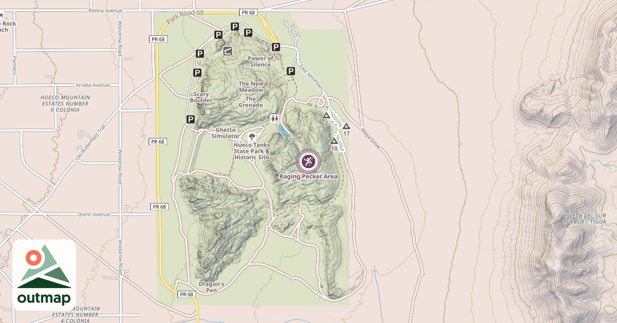 Map of Raging Pecker Area