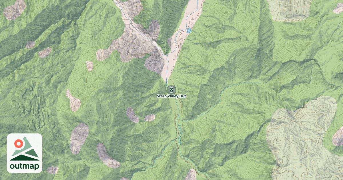 Map of Stern Valley Hut