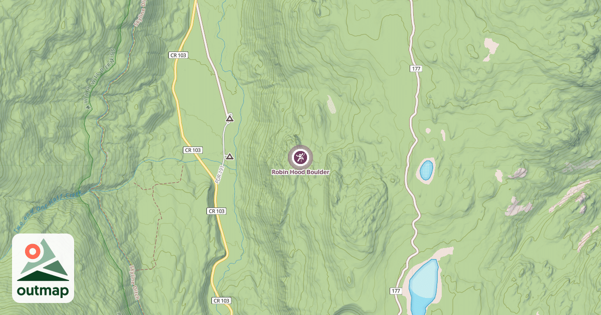 Map of Robin Hood Boulder