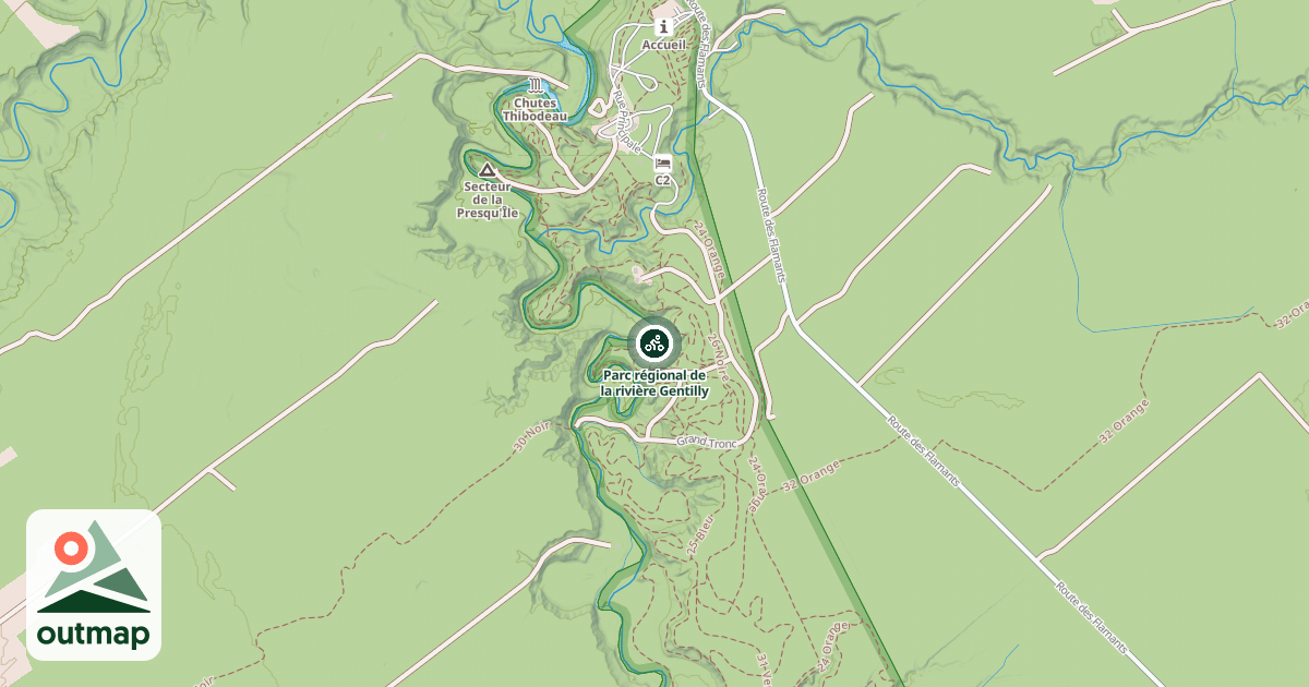 Map of Parc régional de la rivière Gentilly