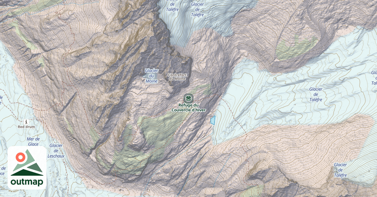 Map of Refuge du Couvercle d'hiver