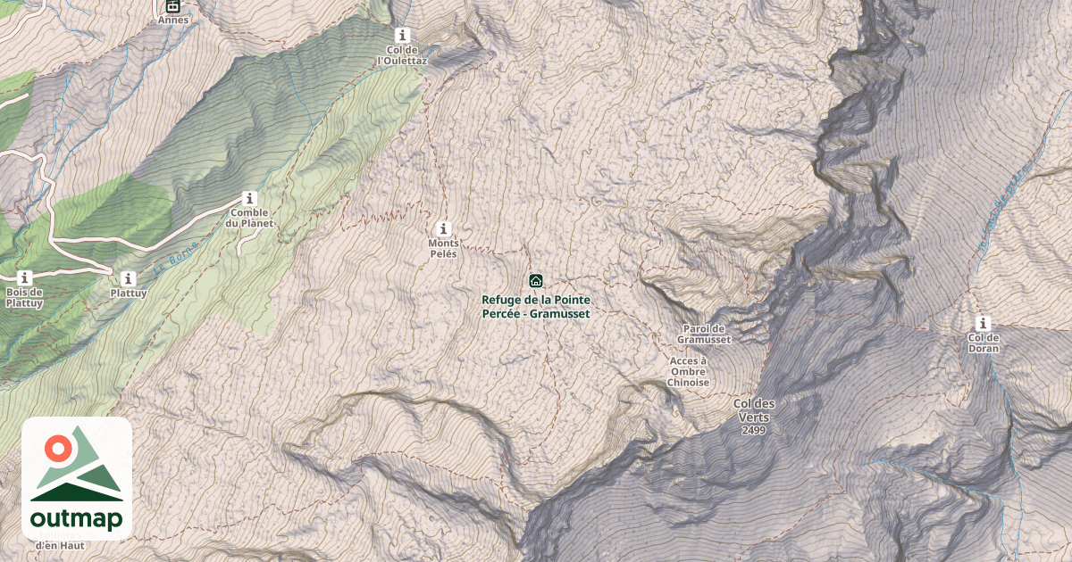 Map of Refuge de la Pointe Percée - Gramusset
