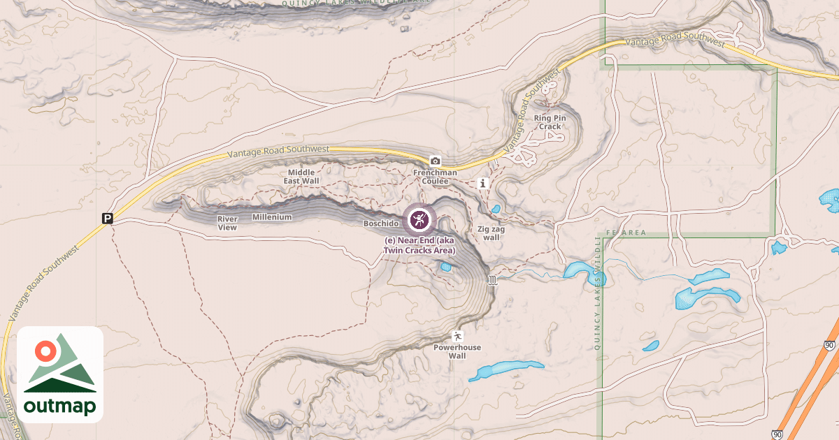 Map of (e) Near End (aka Twin Cracks Area)
