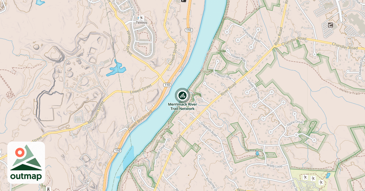Map of Merrimack River Trail Network