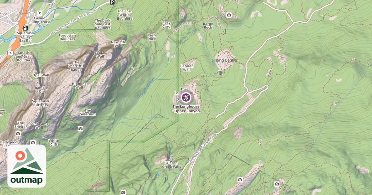 Map of The Longhouse - Upper Canyon