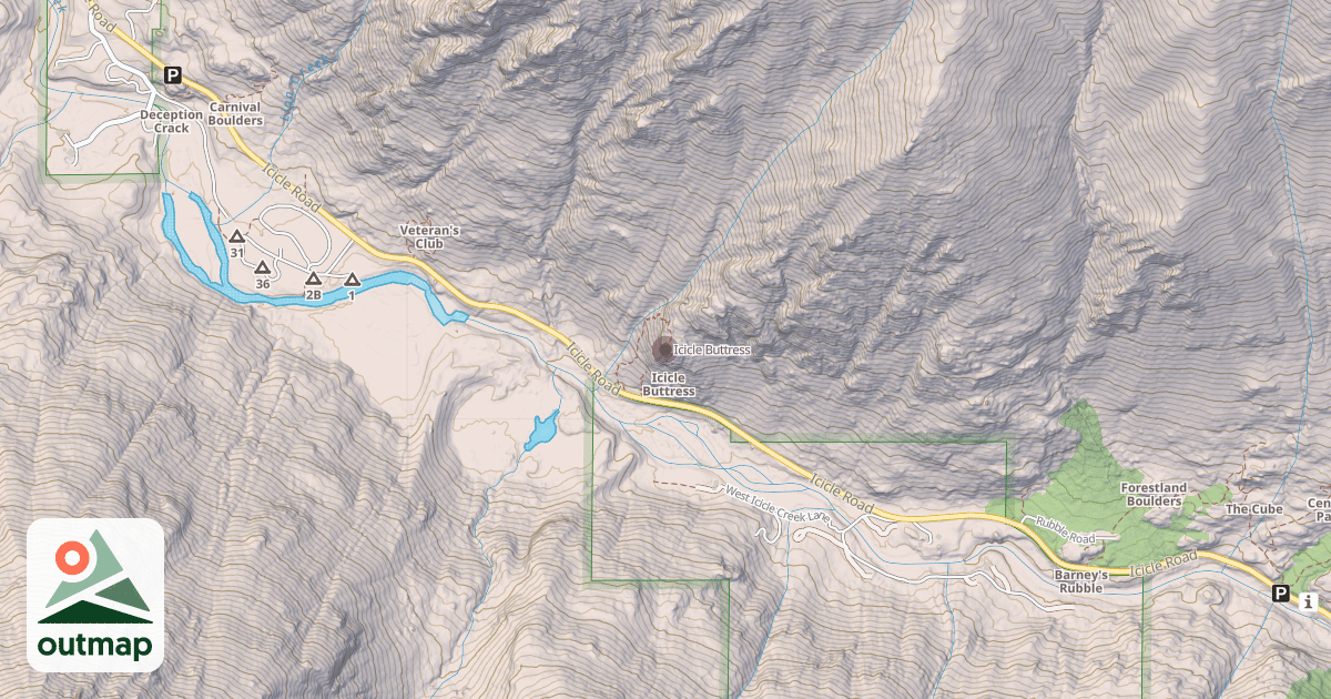 Map of Icicle Buttress