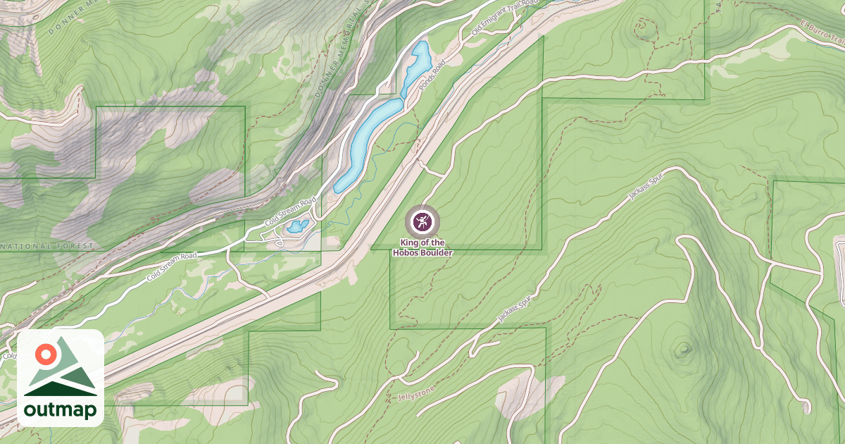 Map of King of the Hobos Boulder