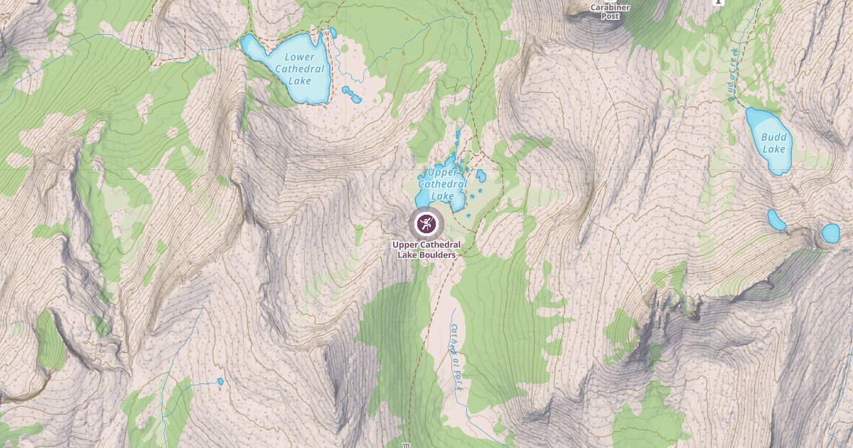 Map preview of Upper Cathedral Lake Boulders