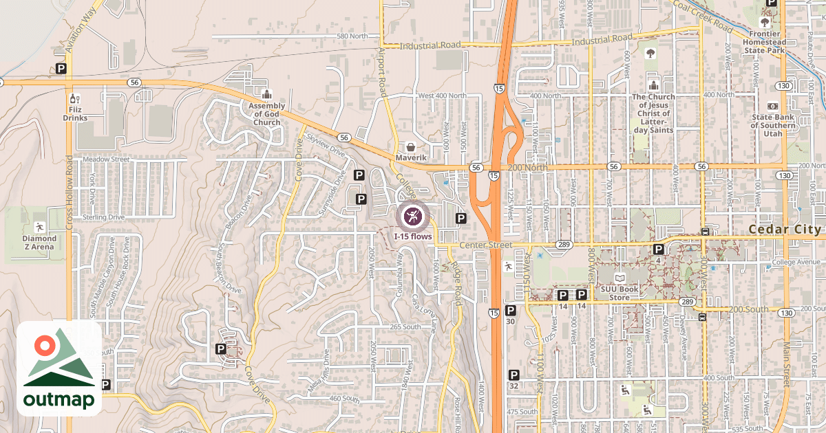 Map of I-15 flows