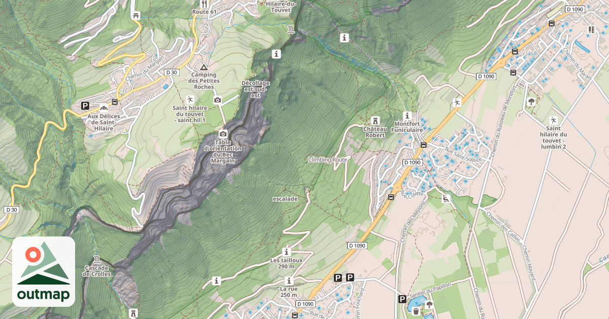 Map of Climbing Route