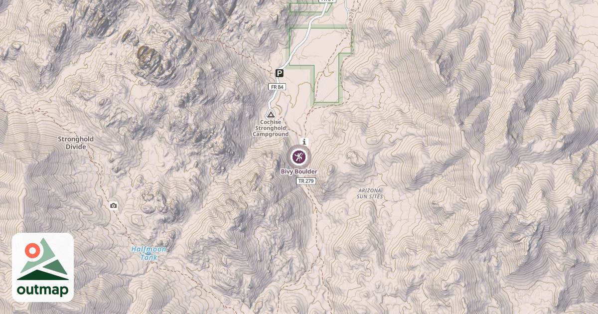Map of Bivy Boulder