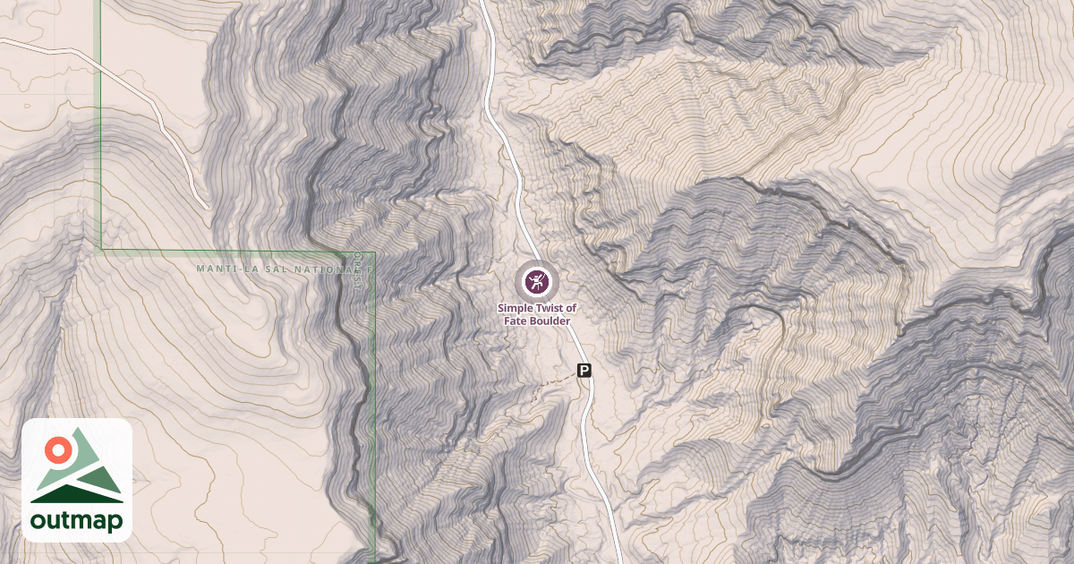 Map of Simple Twist of Fate Boulder