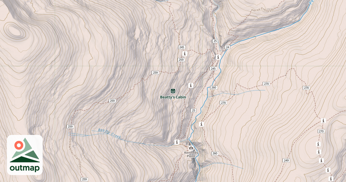 Map of Beatty's Cabin
