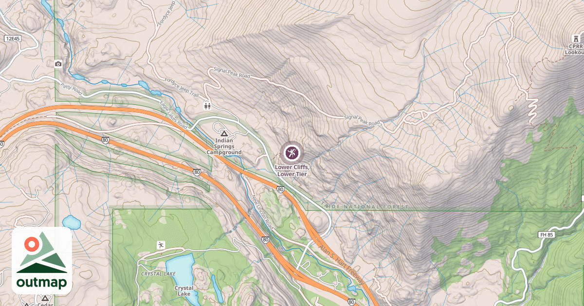 Map of Lower Cliffs, Lower Tier