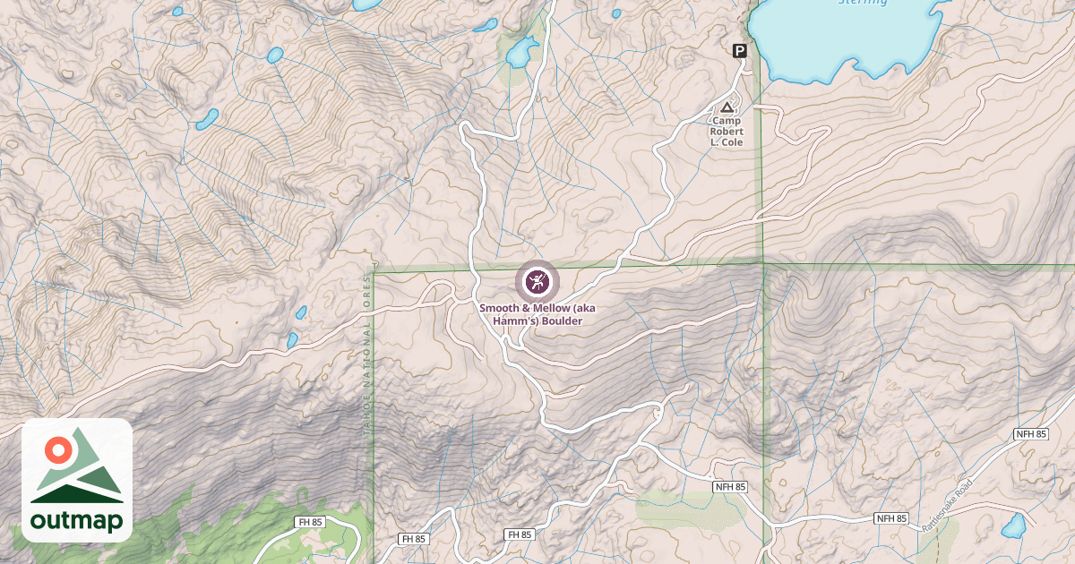 Map of Smooth & Mellow (aka Hamm's) Boulder