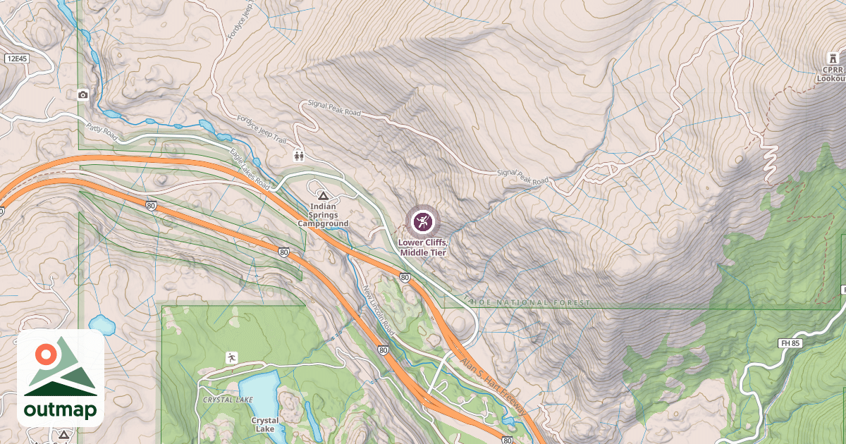 Map of Lower Cliffs, Middle Tier