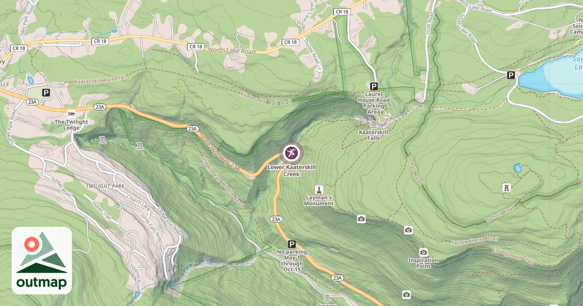 Map of Lower Kaaterskill Creek