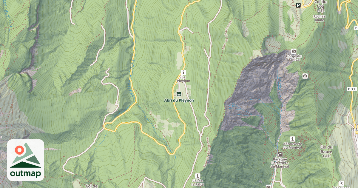 Map of Abri du Pleynon
