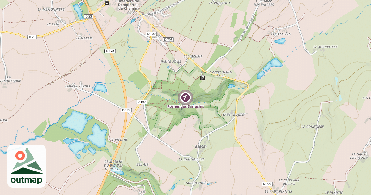 Map of Rocher des Sarrasins