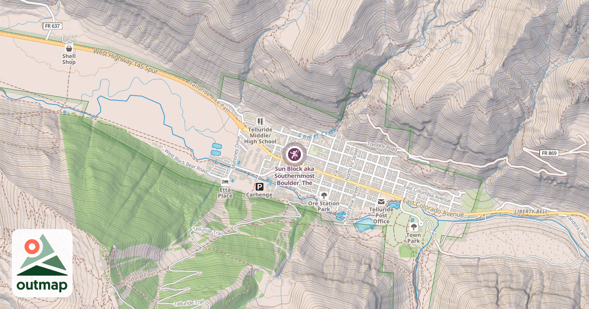 Map of Sun Block aka Southernmost Boulder, The